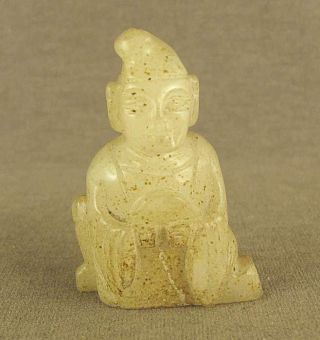 With Carved Figure Chinese Old Jade Statue Human photo