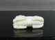 20th C.  White Jade Foo Lion,  Nicely Carved Foo Dogs photo 5