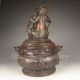 Chinese Bronze Incense Burner & Lid W Buddha & Qian Long Mark Nr Incense Burners photo 11