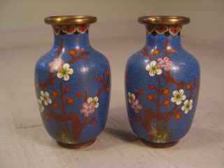 Pair Of Oriental Cloisonne Vases photo