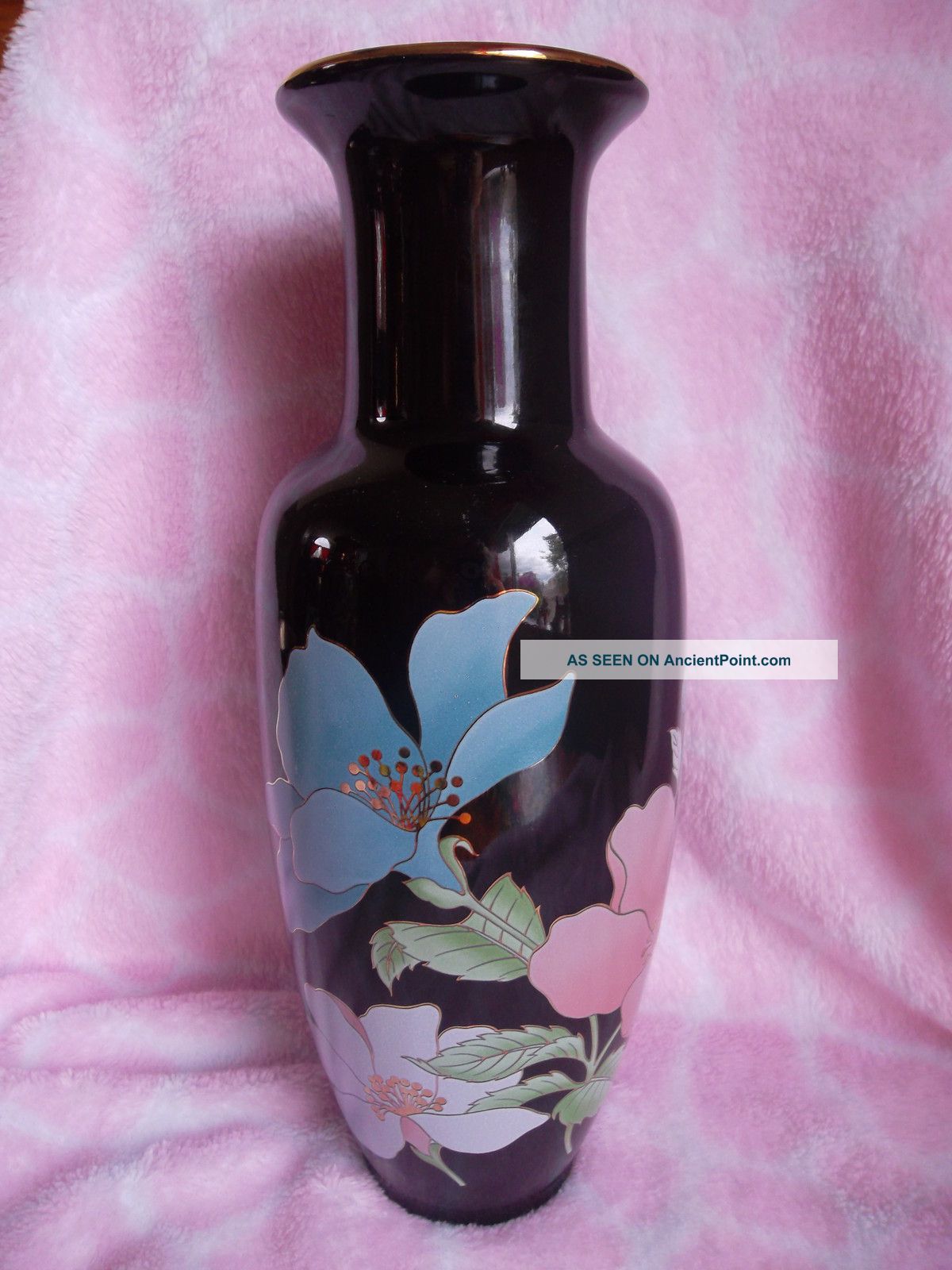 Antique Japanese Kutani Hand Painted Large Vase Marked Vases photo
