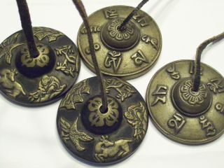 Brass Tibet Buddist Cymbols 2 Sets photo