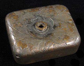 Antique 19th Century Japanese Bronze Suiteki Water Dropper,  Engraved Design photo