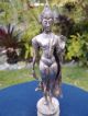 Finely Detailed Vintage Silver Leaf Sukothai Style Buddha Statue Statues photo 2