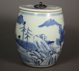 Chinese Old Porcelain Handwork Landscape Pot photo