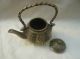 Chinese Old Tibet Brass Carved Ancient Teapot Buddha photo 3