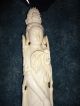 Huge Faux Ivory 19th Century Chinese Antique Empress Carved Budha Statue Figure Other photo 4