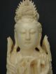 Huge Faux Ivory 19th Century Chinese Antique Empress Carved Budha Statue Figure Other photo 6