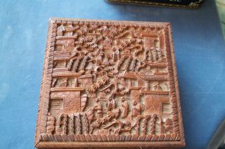 Nicely Carved Chinese Sandalwood Document Box photo