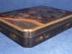 Stunning Antique Japanese Black And Gold Hand Painted Lacquer Box Boxes photo 2