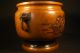 Japanese Antique Bronze Hibachi Vase Ikebana Flower Pot,  W Demon Head Handles Vases photo 9