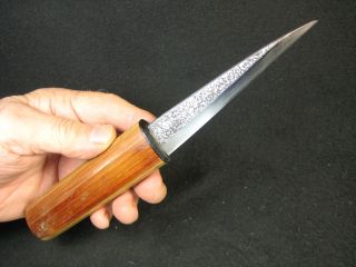 Vintage Tool Signed Japanese Forged Iron Kozuka Craft Samurai Knife Blade photo