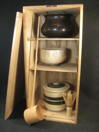 Vintage Japanese Paulownia Wood Chado Tea Ceremony Tansu Chabako photo
