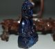 Old Chinese Lapis Lazuli Jade Hand Carved,  Pendant (buddha Statue) Nr Other photo 4