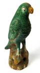 Three - Colour Glaze Ceramic Parrot Bird Statue Birds photo 3