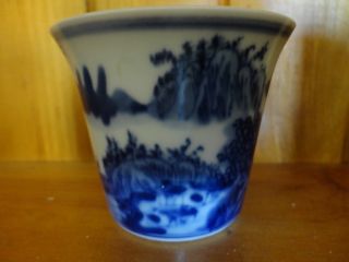 Old Chinese Blue And White Porcelain Tea Cup photo