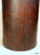 Chinese Wood Carved Bamboo Brush Pot Woodenware photo 5