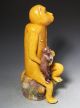 Large Old Sancai Glazed Chinese Porcelain Statue Of Monkeys And Peach Bowls photo 1