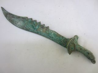 Collection Bronze Chinese Delicate Animasl Carving Knife & Sword Statue B1 photo