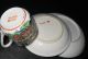 C1910 Chinese Canton Rose Famille Rose Trio: Cup,  Saucer,  Plate,  Butterflies Plates photo 3