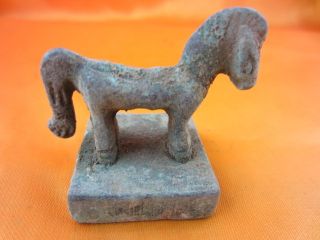 Ancient China Pure Bronze Dynasty Chinese Zodiac Animal Horese Seal Stamper E7 photo