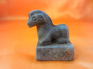 Ancient China Pure Bronze Dynasty Chinese Zodiac Animal Sheep Goat Seal Stamp E8 photo