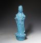 Old Chinese Robins Egg Glazed Statue Of Standing Figure With Mark Men, Women & Children photo 2