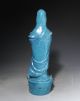 Old Chinese Robins Egg Glazed Statue Of Standing Figure With Mark Men, Women & Children photo 3