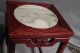 Pair Vintage Chinese Oriental Marble Wood Teak Step Table Display Stand Carved Tables photo 6