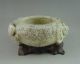 Antique Chinese Hetian Jade Carved Chi Dragon Brush Washer Brush Washers photo 1