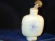 Chinese Antique Porcelain Snuff Bottle With Spoon Jade Stopper Blue Asian Bone Snuff Bottles photo 2