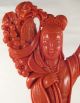Huge Antique Chinese Carved Red Coral Statue,  Woman (quan - Yin) And Children Men, Women & Children photo 5