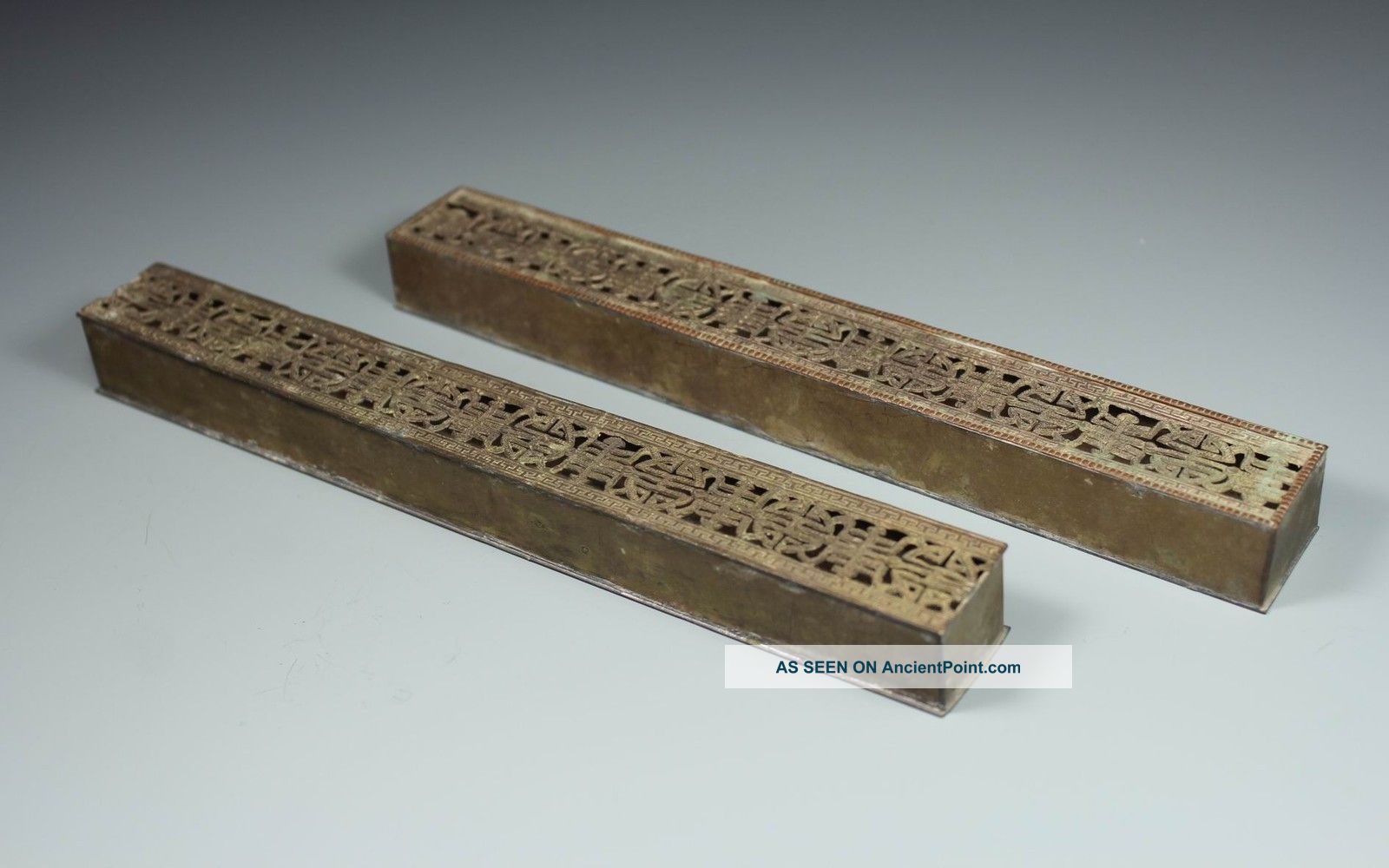 Chinese Handwork Old White Copper Paper Weight Other photo
