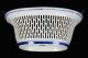 Antique Blue & White Canton China,  Export Porcelain - Shell Hdl.  Reticulated Basket Other photo 1