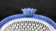 Antique Blue & White Canton China,  Export Porcelain - Shell Hdl.  Reticulated Basket Other photo 2
