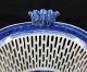 Antique Blue & White Canton China,  Export Porcelain - Shell Hdl.  Reticulated Basket Other photo 3