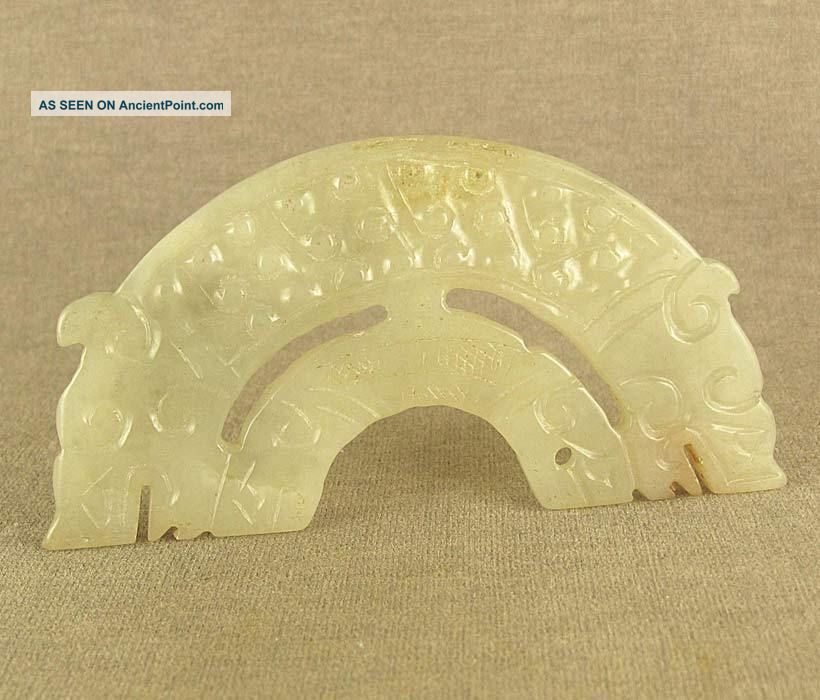 With Carved Chinese Old Jade 2 Dragon Totem Huang Other photo