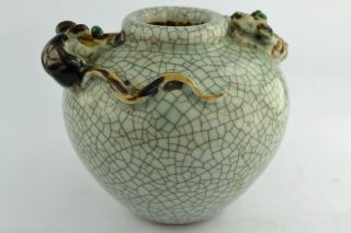 Asian Old Collectibles Decorated Wonderful Handwork Porcelain Snake Mouse Pot photo