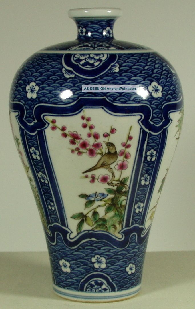 Chinese Vases,  A Pair,  Hand - Painted,  Signed Qing Period Vases photo