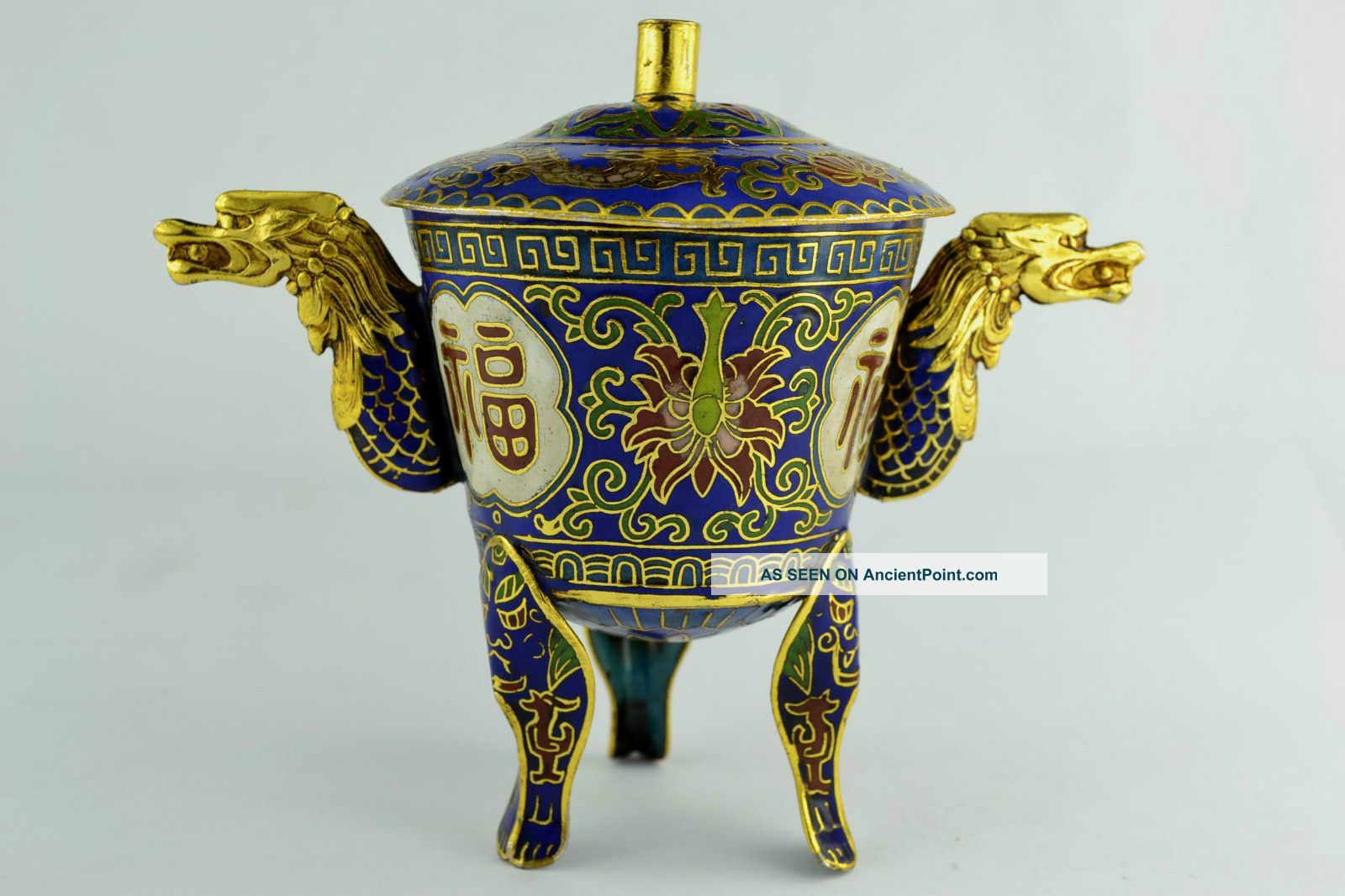 - China Collectibles Old Decorated Handwork Cloisonne Dragon Cup +++++ Cloisonne photo