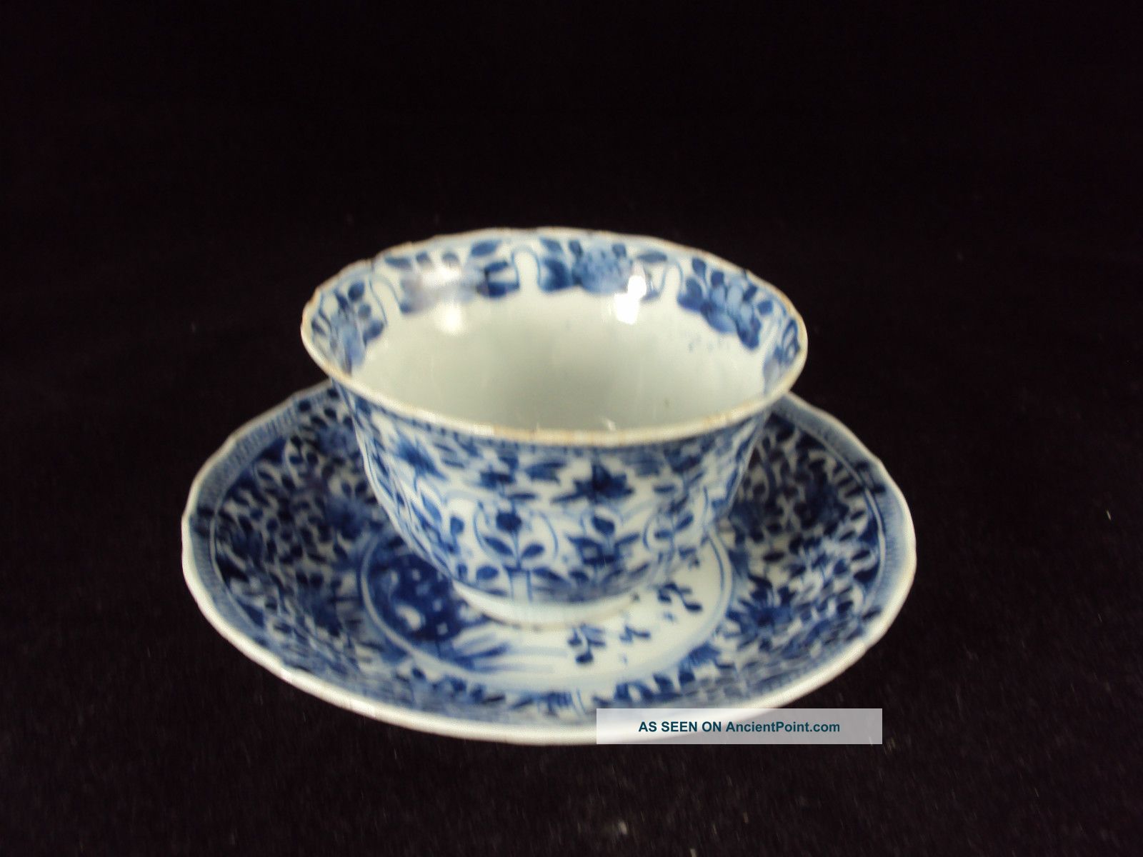A Chinese Porcelain Cup And Saucer,  Kangxi Period,  Flowers Other photo