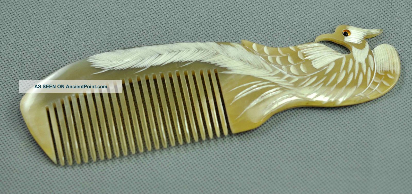 Chinese Producing The Finest Ox Horn Comb Brown (peacock Carving) Seals photo