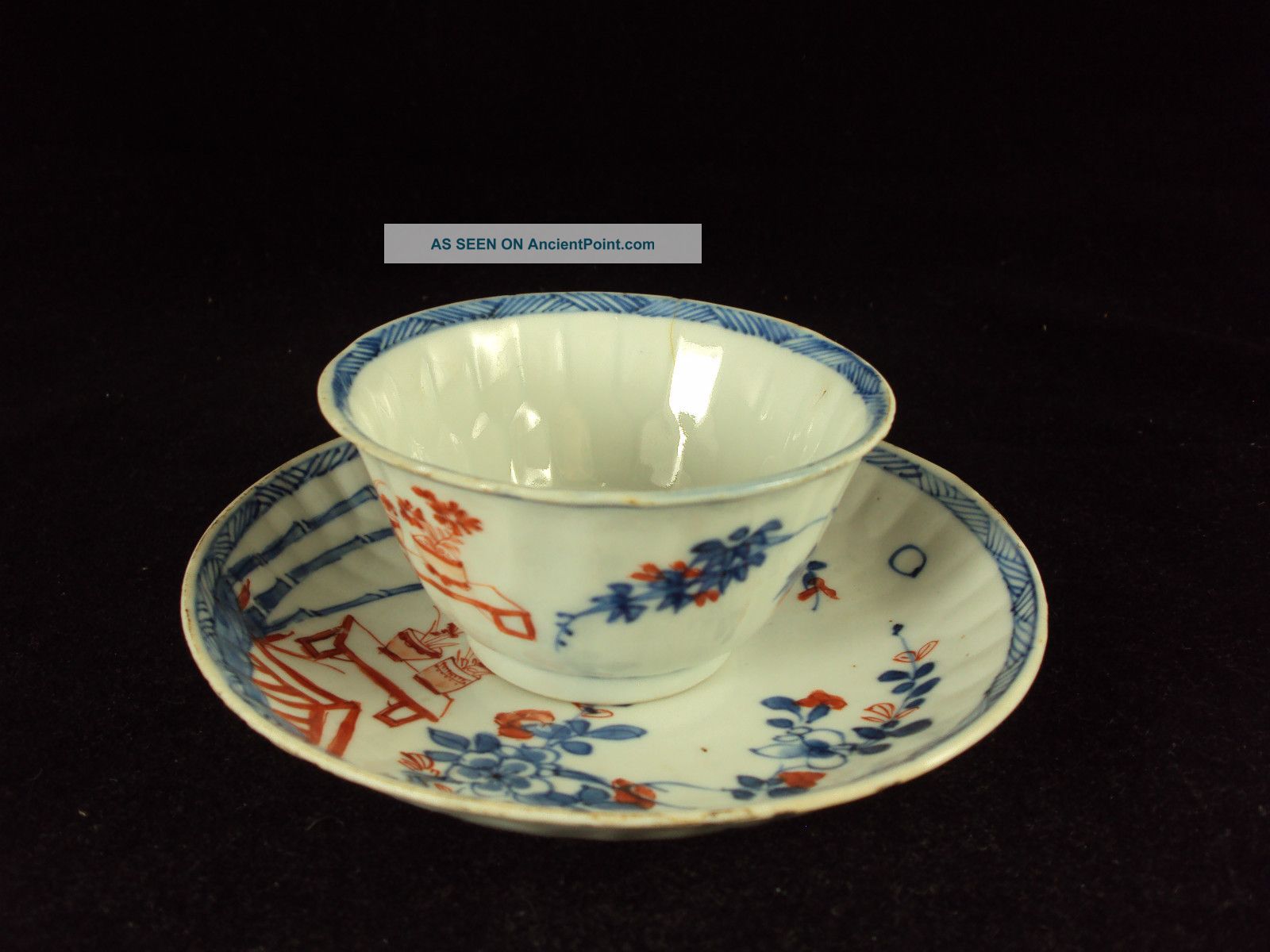 A Chinese Porcelain Imari Cup And Saucer,  Kangxi Period,  Marked Other photo