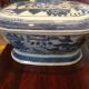 Large Antique Chinese Export Blue And White Boars Head Tureen - 18c Bowls photo 3