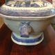 Large Antique Chinese Export Blue And White Boars Head Tureen - 18c Bowls photo 5