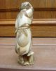 Antique Must See 19c Ox Bone Asian Chinese Signed Statue Men, Women & Children photo 10