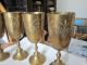 4 Brass Wine Gobblets Made In Inda India photo 1