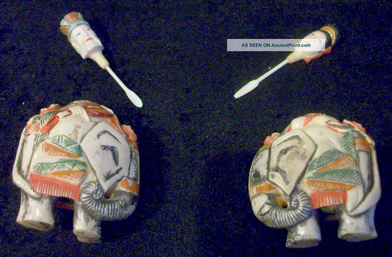 @ 2 Exquisitely Carved And Painted Antique Oriental/chinese Snuff Bottles Snuff Bottles photo