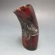 Old Antiques Chinese 100% Ox Horn Hand Pine Tree Dragon Jiao Cup Nr/pc2035 Other photo 3