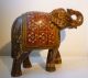 Vintage Hindu Indian Carved And Painted Wood Caparisoned Festival Elephant India photo 1
